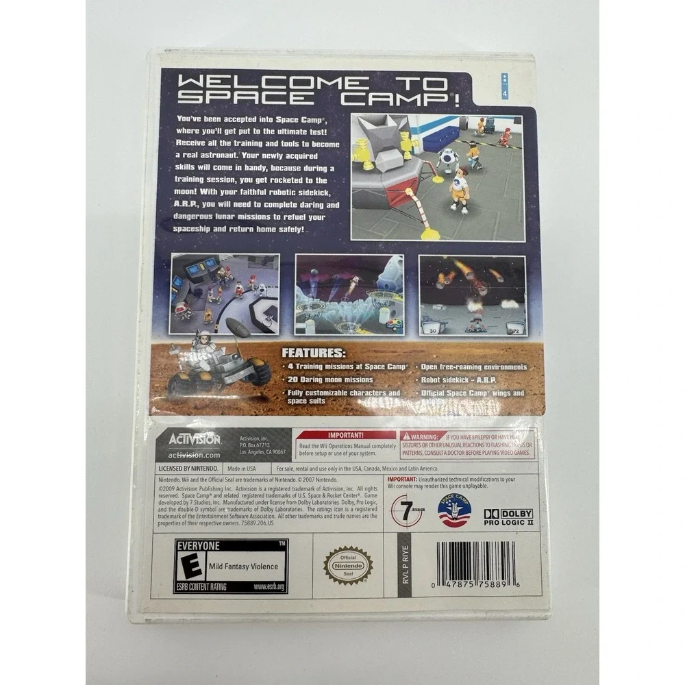 Space‎ Camp Nintendo Wii Activision With Manual CIB